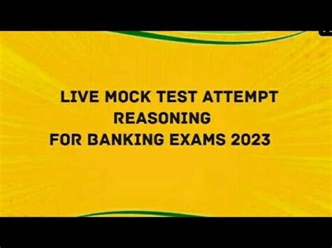 LIVE REASONING MOCK TEST FOR SBI PO 2023 2024 Banking Aspirant SBI PO