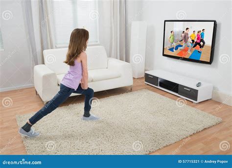 Girl Exercising At Home Stock Image Image Of Action 57715321