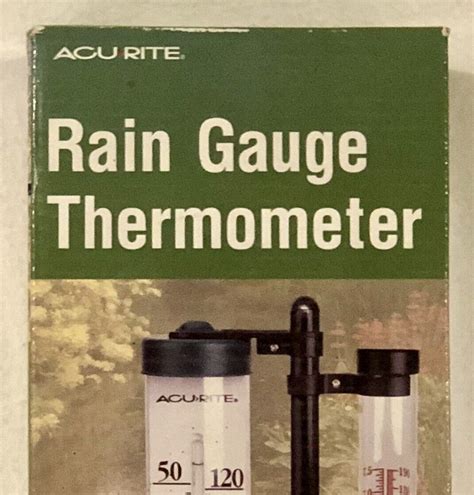 Acurite Rain Gauge And Thermometer Swivel Combination Measure Up To 75