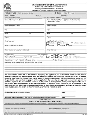 Adot Encroachment Permit Fill Online Printable Fillable Blank