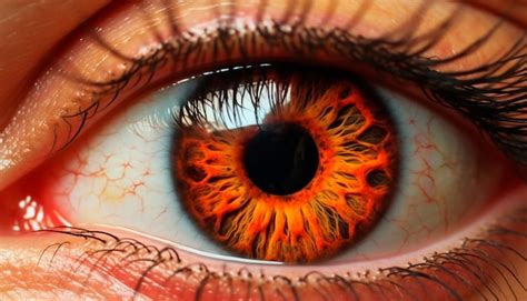 Premium Ai Image A Close Up Of A Human Eye With Orange And Yellow Eyes