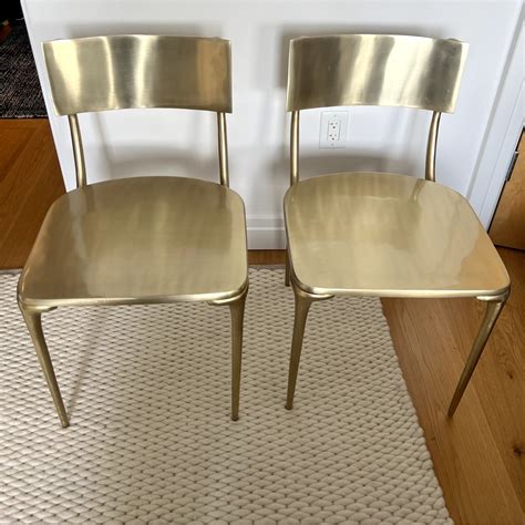 Cb2 Oro Gold Dining Chairs Aptdeco