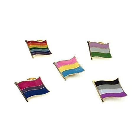 Lgbtq Flag Enamel Lapel Pin Badge Gay Pansexual Asexual Bisexual Gender