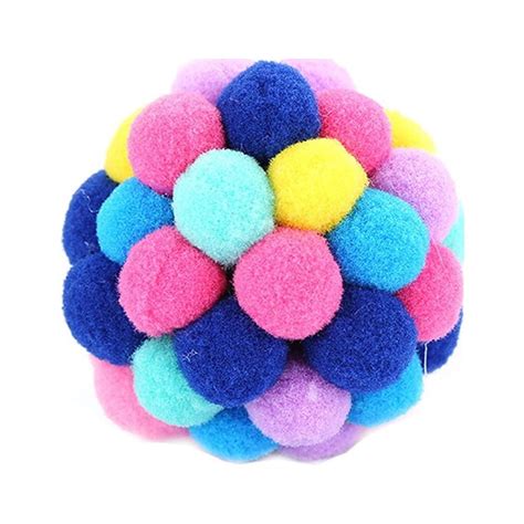 Yuehao Pet Supplies Pet Cat Toy Colorful Handmade Bells Bouncy Ball