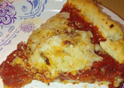 Best deep dish pan pizza Recipe by mrefue - Cookpad