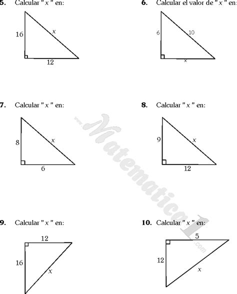 Aplicacion Del Teorema De Pitagoras Ejercicios De Trigonometria De Sexto De Primaria