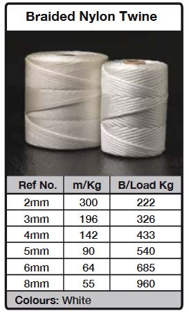 sicor flat braided nylon twine  kg spools