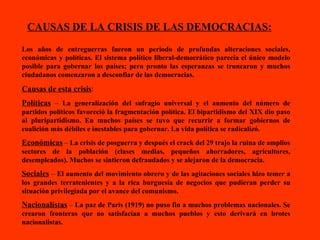 La Crisis De Las Democracias Y El Ascenso PPT