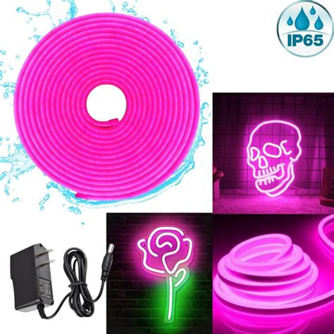 Tira Led Neón Flex Unicolor 5 Metros Con Eliminador 20 Pzs Envío Gratis