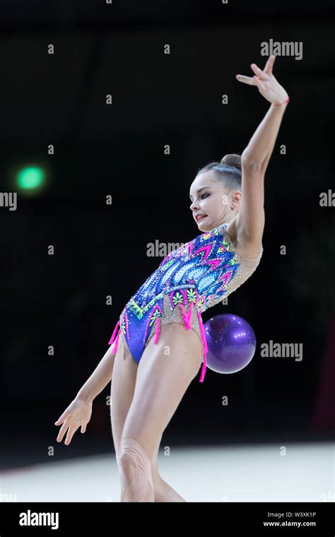 Arina Averina From Russia Performs Her Ball Routine During 2019 Grand