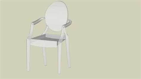 Louis Ghost Chair By Philippe Starck For KARTELL Transparent 3D Warehouse