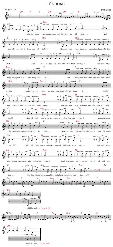 Đế Vương Piano Sheet