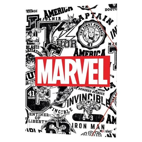 Carpeta Oficio Con El Stico Mooving Marvel Fondo Blanco Y Negro