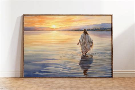 Jesus Walking on Water, Jesus Painting, Jesus Picture, Jesus Art, Christian Wall Art, Christ's ...