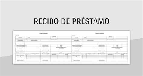 Plantilla de Formato Excel Recibo De Préstamo y Hoja de Cálculo de