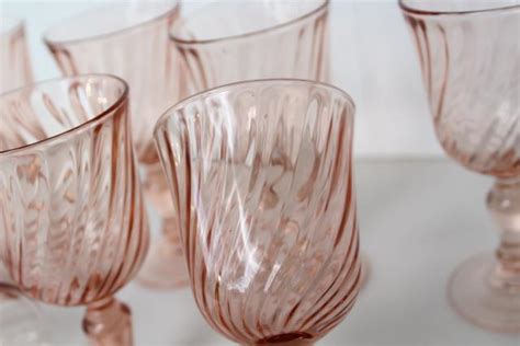 Vintage Rose Pink Wine Glasses Rosaline French Glassware Cristal D Arques