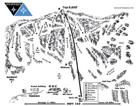 Hesperus Ski Area Trail map - Freeride