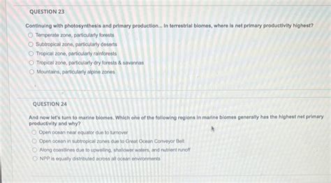 Solved Continuing with photosynthesis and primary | Chegg.com