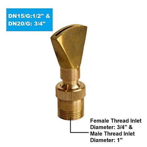 NAVADEAL 1 2 DN15 3 4 DN20 Brass Narrow Fan Jet Fountain Nozzle