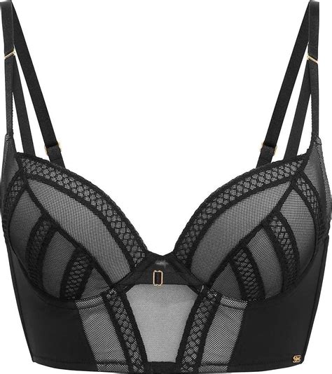 Gossard Shadow Mesh Longline Plunge Bra Black Grey • Price