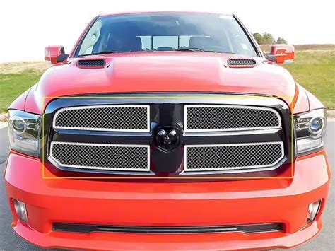 Ram 1500 Honeycomb Style Wire Mesh Upper Overlay Grilles Polished 13 18 Ram 1500 Excluding