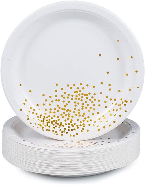 Amazon Matican Party Paper Plates Pack Disposable White And