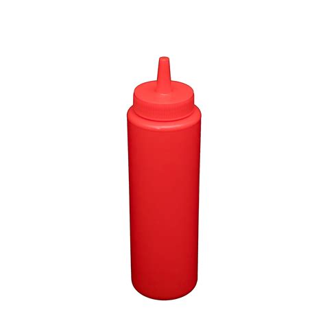 Cac China Sqbt 8r Red Squeeze Bottle 8 Oz 6 Pcs Tigerchef