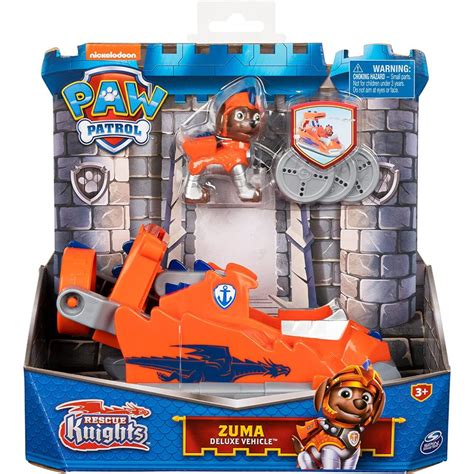 Paw Patrol, Rescue Knights Zuma Transforming Toy Car with Collectible ...