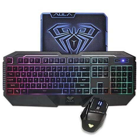 AULA Rainbow LED Backlit Gaming Keyboard Mouse Combo With Pro Gaming