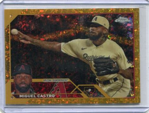 2023 Topps Chrome Update Miguel Castro Gold Mini Diamond Refractor 50