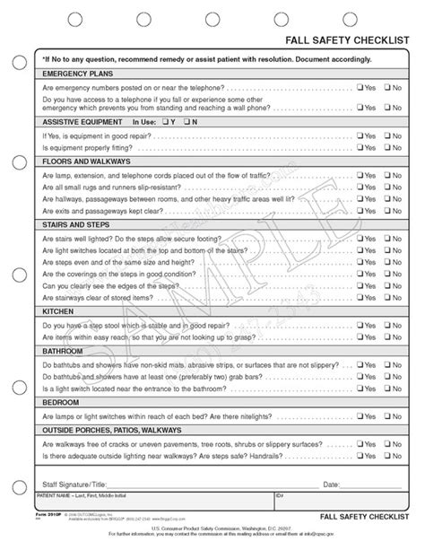 Fall Protection Inspection Checklist Template