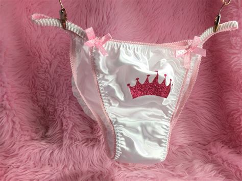 Princess Sissy Panties With Hot Pink Sparkle Crown Silky Soft Etsy