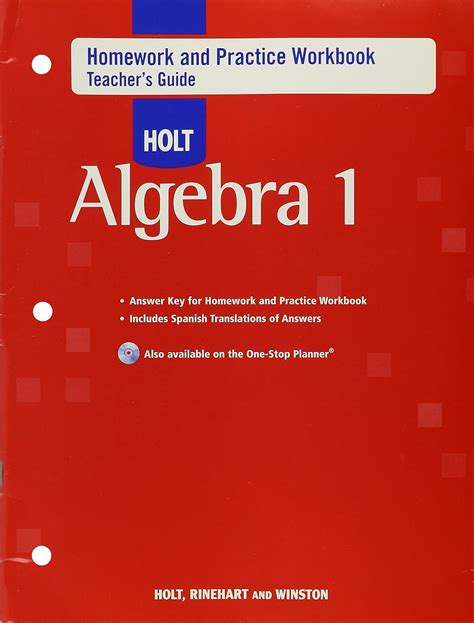 Homework Practice Workbook Teacher Guide Algebra 1 Holt Rinehart And Winston Inc