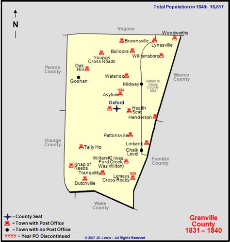 Granville County, NC - 1831 to 1840