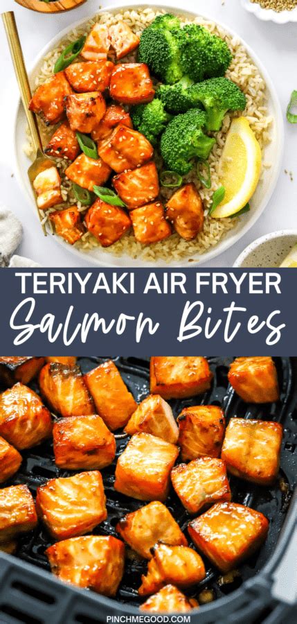 Teriyaki Air Fryer Salmon Bites Easy Recipe Pinch Me Good