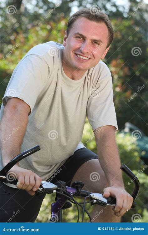 Man And Bicycle Stock Photo Image Of Portrait Alone Caucasian 912784