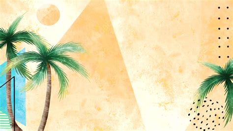 Abstract Summer Nature Water Palm Tree Yellow Powerpoint Background For