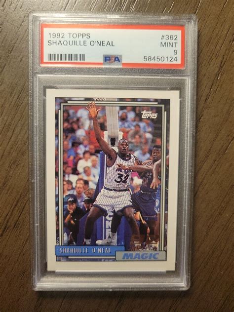 1992 93 Topps Shaquille O Neal Rookie Card RC 362 PSA 9 MINT Magic