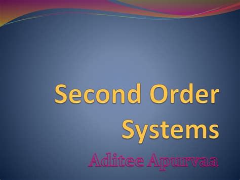 Second order systems | PPT