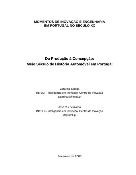 Pdf Da Produ O Concep O Meio S Culo De Hist Ria Pdf File