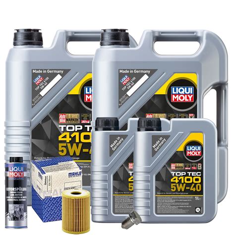 Motoröl 5W40 LIQUI MOLY Top Tec 4100 12L MAHLE Ölfilter Spülung