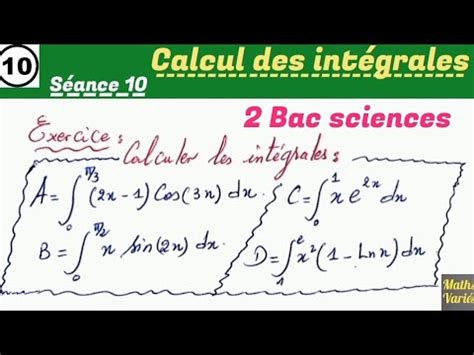 Calcul Des Int Grales S Ance Bac Calcul Des Int Grales De Sin Et