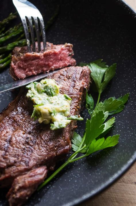 Perfect Grilled Bison Steak With Compound Herb Butter