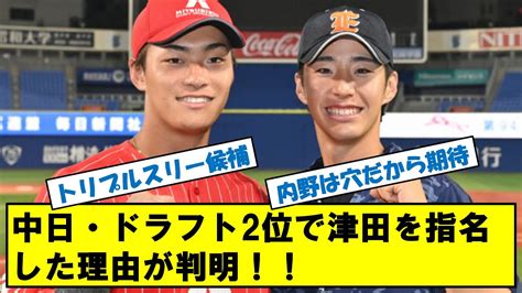 中日ドラゴンズ ドラフト2位で津田啓史を指名した理由が判明！！ Youtube