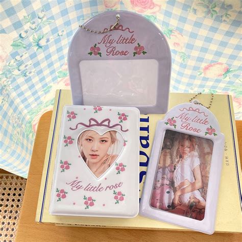 Photo Album Idol Sleeve Card Holder Keychain Pocket INS Fresh White