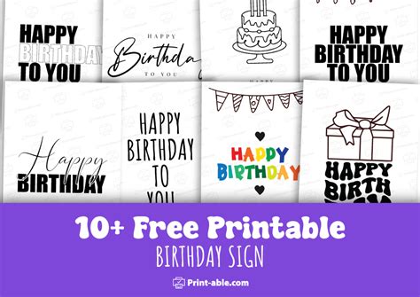 10+ Free Birthday Sign Printable | PRINT-ABLE