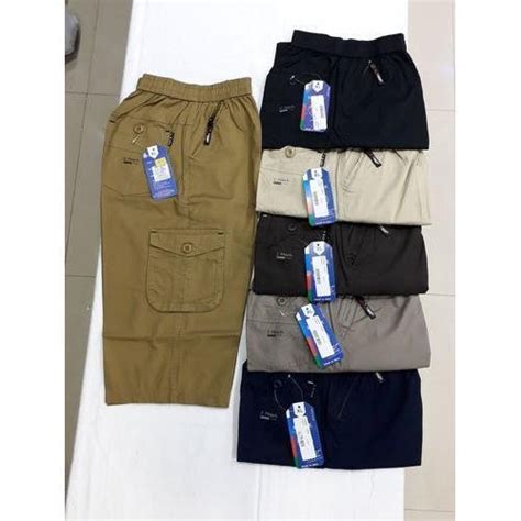 Casual Set Of Sixcolours Mens Plain Cotton Capri Size Xl To 3xl At Rs