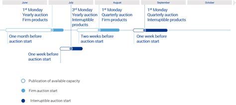 Auction Calendar : PRISMA Capacity Platform