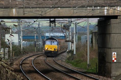 Freight Train With Class 66 Loco Carnforth Wcml Editorial Photo Image Of Dieselelectric Main