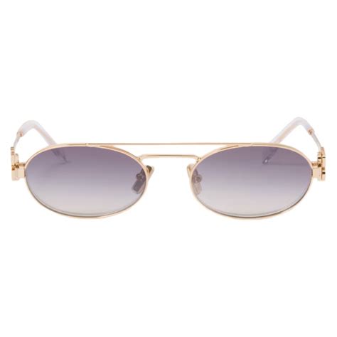 Miu Miu Miu Miu Logo Collection Sunglasses Oval Gold Gradient Iris Sunglasses Miu Miu